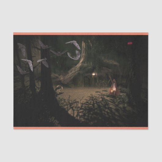 Het meisje in de ontkoppeling van bossen tissuepapier (Voorkant)