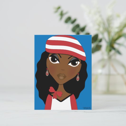 Het meisje in het Pet Briefkaart (Staand voorkant)