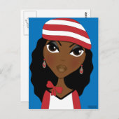 Het meisje in het Pet Briefkaart (Voorkant / Achterkant)