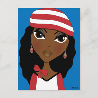 Het meisje in het Pet Briefkaart