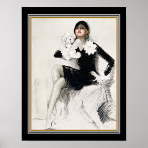 "Het meisje in het zwart" 1928 Art Deco Poster