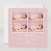 Het meisje is Blush Roze foto Collage Baby Girl Aankondiging (Achterkant)