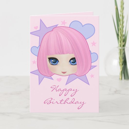 Het Meisje Marianne Birthday Card van Girly Kaart (Voorkant)