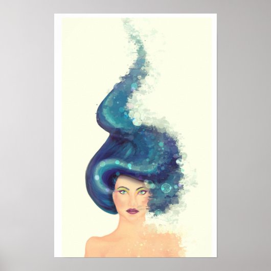 Het meisje met blauw haar poster (Voorkant)
