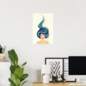 Het meisje met blauw haar poster (Thuiskantoor)