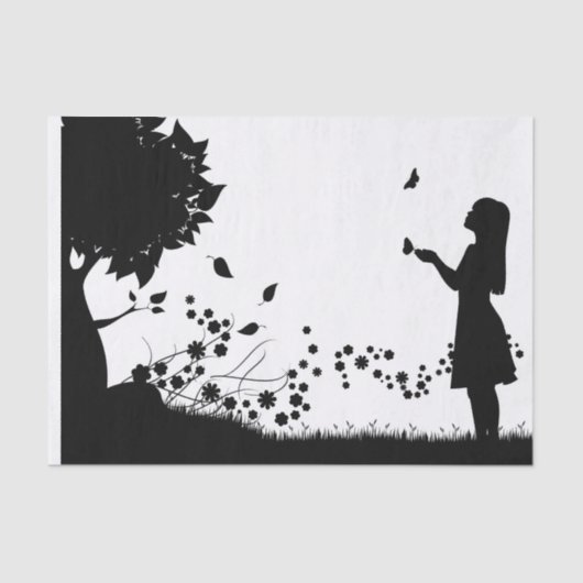 Het meisje met Butterflies ontkoppelen Tissuepapier (Voorkant)