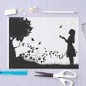 Het meisje met Butterflies ontkoppelen Tissuepapier (Craft)