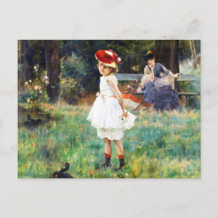 Het meisje met de Eenden door Alfred Stevens Briefkaart