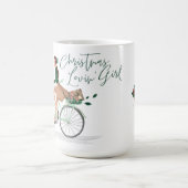 Het meisje met de kerstavond van Waterolor dat een Koffiemok (Center)