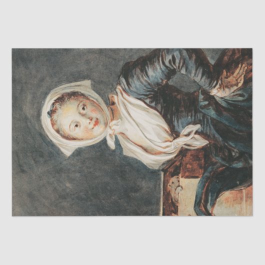 Het meisje met de Marmot van Fragonard Tissuepapier (Voorkant)