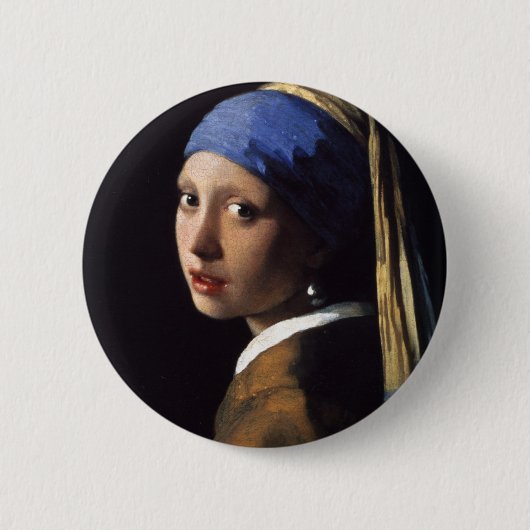 Het meisje met de parel dat Vermeer verdient Ronde Button 5,7 Cm (Voorkant)