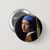 Het meisje met de parel dat Vermeer verdient Ronde Button 5,7 Cm (Voorkant /achterkant)