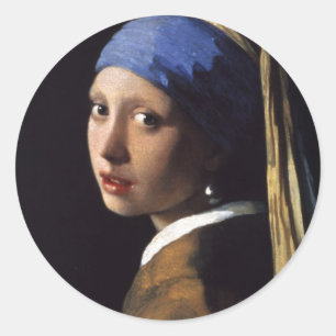 Het meisje met de parel dat Vermeer verdient Ronde Sticker