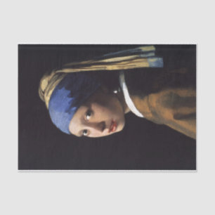 Het meisje met de parel die ontkoppeld wordt tissuepapier