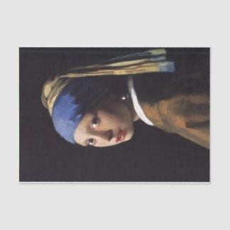 Het meisje met de parel die ontkoppeld wordt tissuepapier