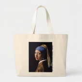 Het meisje met de parel die Vermeer verdient Grote Tote Bag (Voorkant)