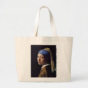 Het meisje met de parel die Vermeer verdient Grote Tote Bag