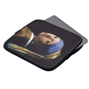 Het meisje met de parel door Johannes Vermeer Laptop Sleeve