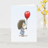 Het meisje met de rode ballon Kaart (Gele Bloem)