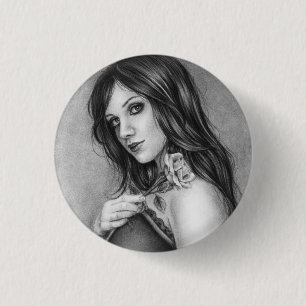 Het meisje met de roos Button