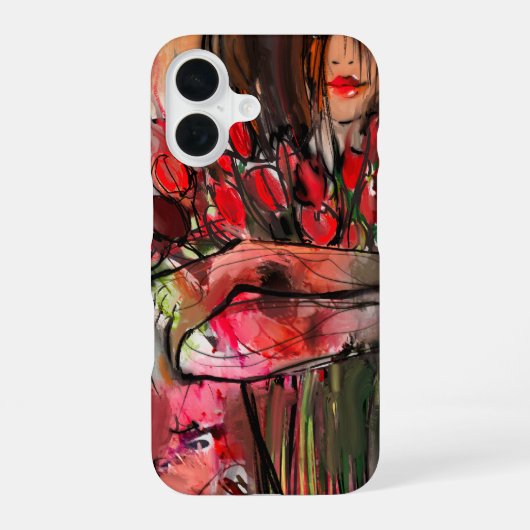 Het meisje met de tulpen iPhone 16 hoesje (Achterkant)