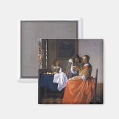 Het meisje met de Wineglass Magneet (Voorkant / Achterkant)