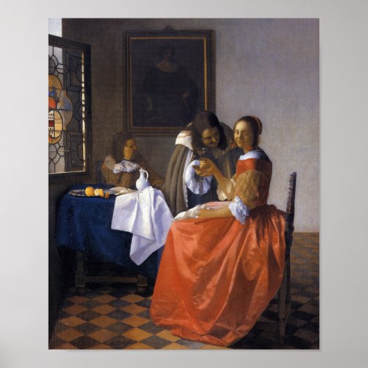 Het meisje met de Wineglass Poster (Voorkant)