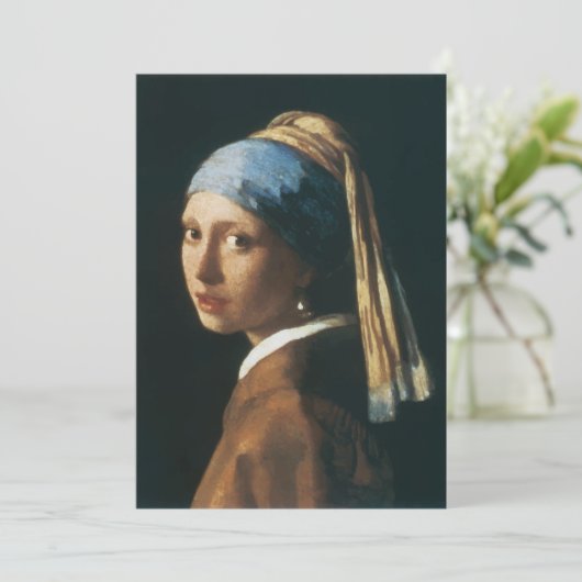 Het meisje met een parel bedankkaart (Staand voorkant)