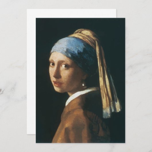 Het meisje met een parel bedankkaart (Voorkant / Achterkant)