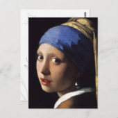 Het meisje met een parel dat in detail in de buurt briefkaart (Voorkant / Achterkant)