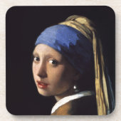 Het meisje met een parel dat Johannes Vermeer verd Bier Onderzetter (Voorkant)