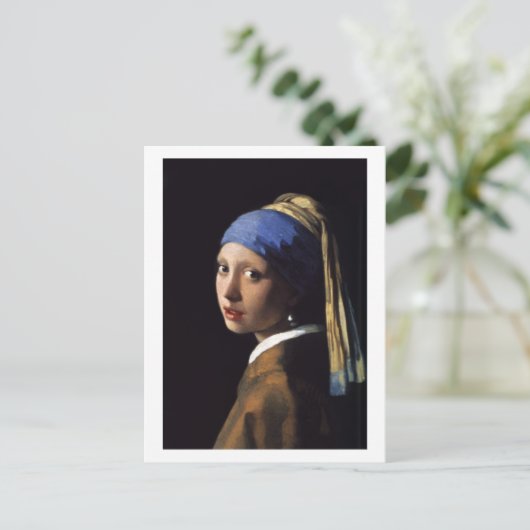 Het meisje met een parel dat Johannes Vermeer verd Briefkaart (Staand voorkant)