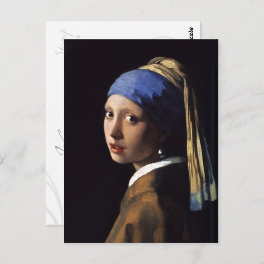 Het meisje met een parel dat Johannes Vermeer verd Briefkaart (Voorkant / Achterkant)