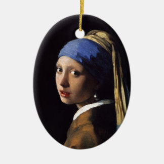 Het meisje met een parel dat Johannes Vermeer verd Keramisch Ornament
