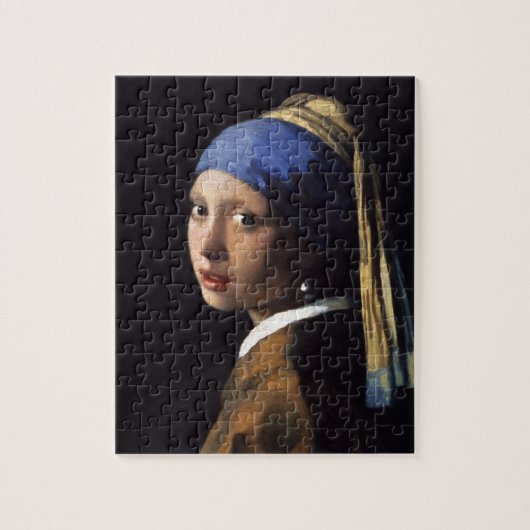 Het meisje met een parel dat Johannes Vermeer verd Legpuzzel (Verticaal)