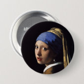 Het meisje met een parel dat Johannes Vermeer verd Ronde Button 7,6 Cm (Voorkant /achterkant)