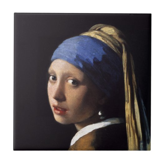 Het meisje met een parel dat Johannes Vermeer verd Tegeltje (Voorkant)