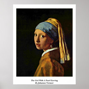 Het meisje met een parel die van Johannes Vermeer  Poster