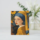 Het meisje met een parel oorbel en een Spinnende v Briefkaart (Staand voorkant)