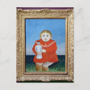 Het meisje met een pop, c.1892 of c.1904-05 briefkaart