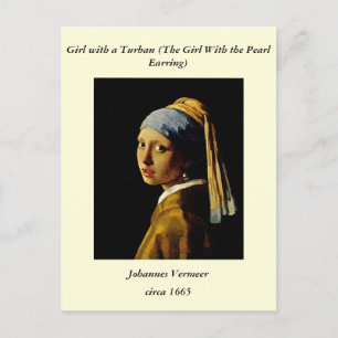 Het meisje met een Turban/Meisje met de parel Briefkaart