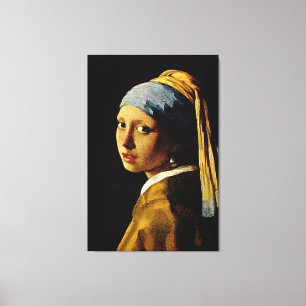 Het meisje met een Turban/Meisje met de parel Canvas Afdruk