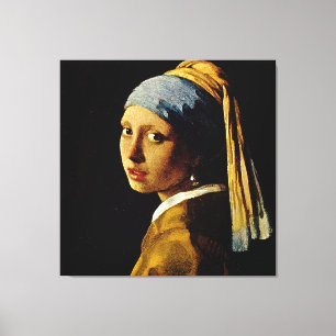 Het meisje met een Turban/Meisje met de parel Canvas Afdruk