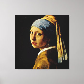 Het meisje met een Turban/Meisje met de parel Canvas Afdruk