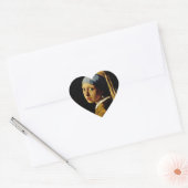 Het meisje met een Turban/Meisje met de parel Hart Sticker (Envelop)
