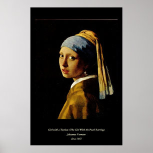 Het meisje met een Turban/Meisje met de parel Poster
