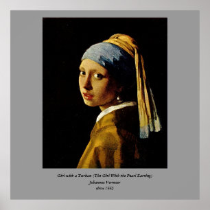 Het meisje met een Turban/Meisje met de parel Poster