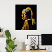 Het meisje met een Turban/Meisje met de parel Poster (Thuiskantoor)