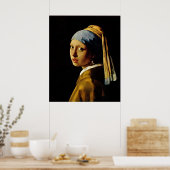 Het meisje met een Turban/Meisje met de parel Poster (Keuken)