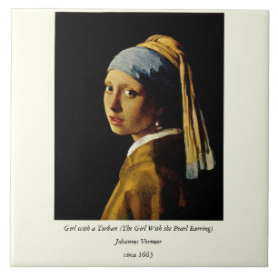 Het meisje met een Turban/Meisje met de parel Tegeltje